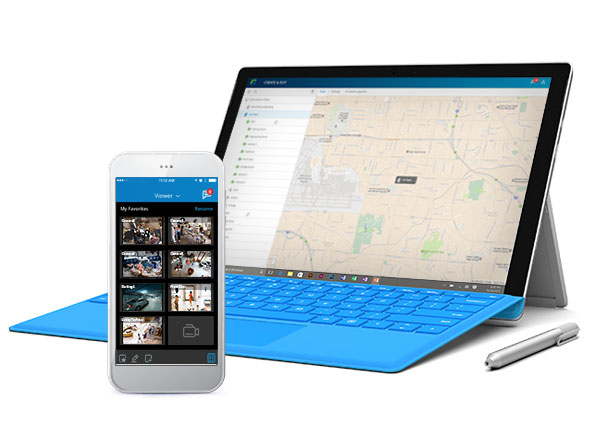 Laptop and phone view - Franchise Security